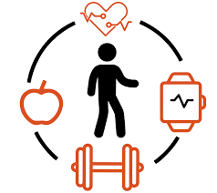 Afbeelding inhoud gezondheid. Voeding, beweging, emotionele en lichamelijke gezondheid